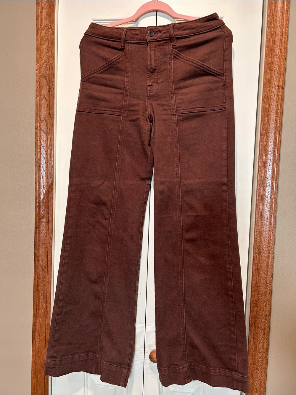 Women's Hidden High-Rise Wide-Leg Jeans in Chocolate Brown